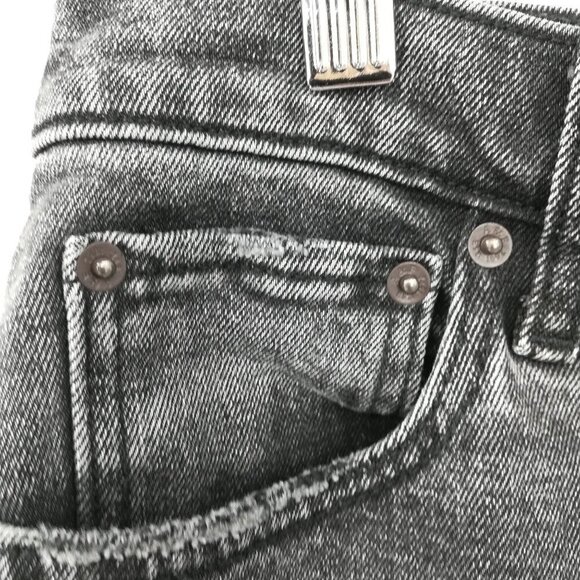 Abercrombie & Fitch The Ankle Straight Ultra High Rise Size 26 2R Distressed Raw - Picture 5 of 11